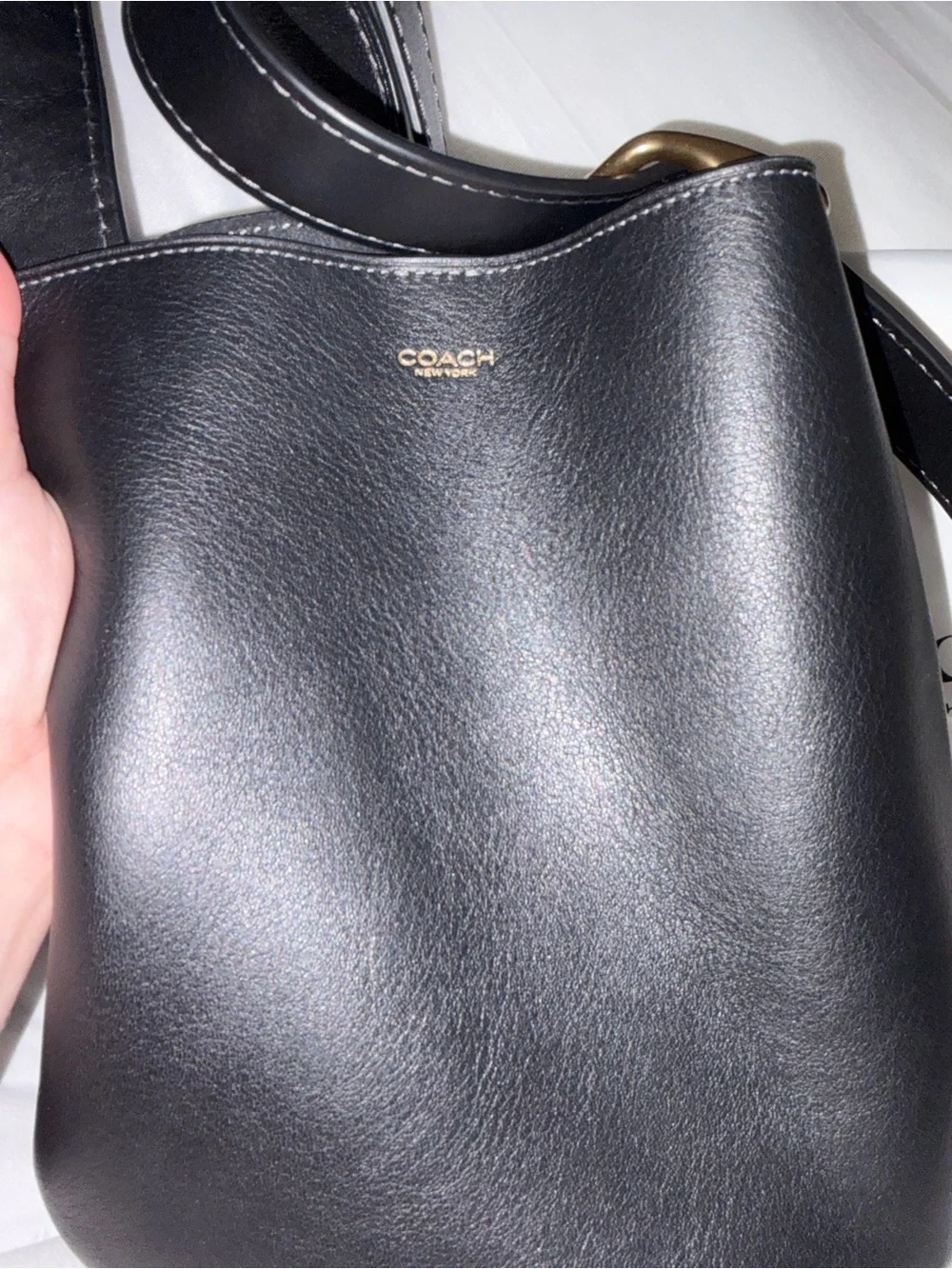 Coach Bleecker Bucket Bag 21 — Black with Gold Hardware
